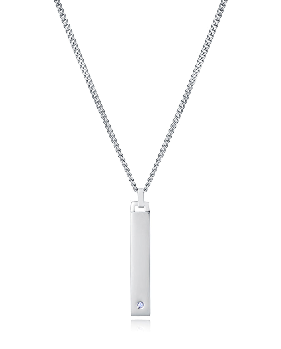 Collar Acero Diamante Creado Sr Fashion