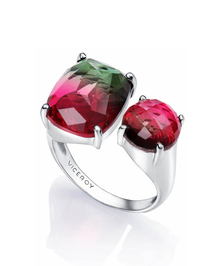 Sterling Silver Ring 2 Color Gradient Stones Lady