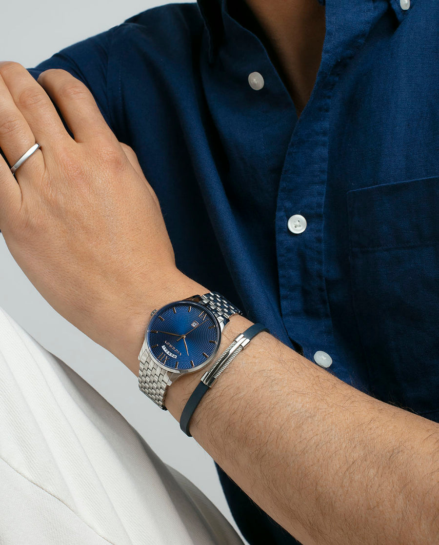 Puls Acero Piel Azul Sr Fashion