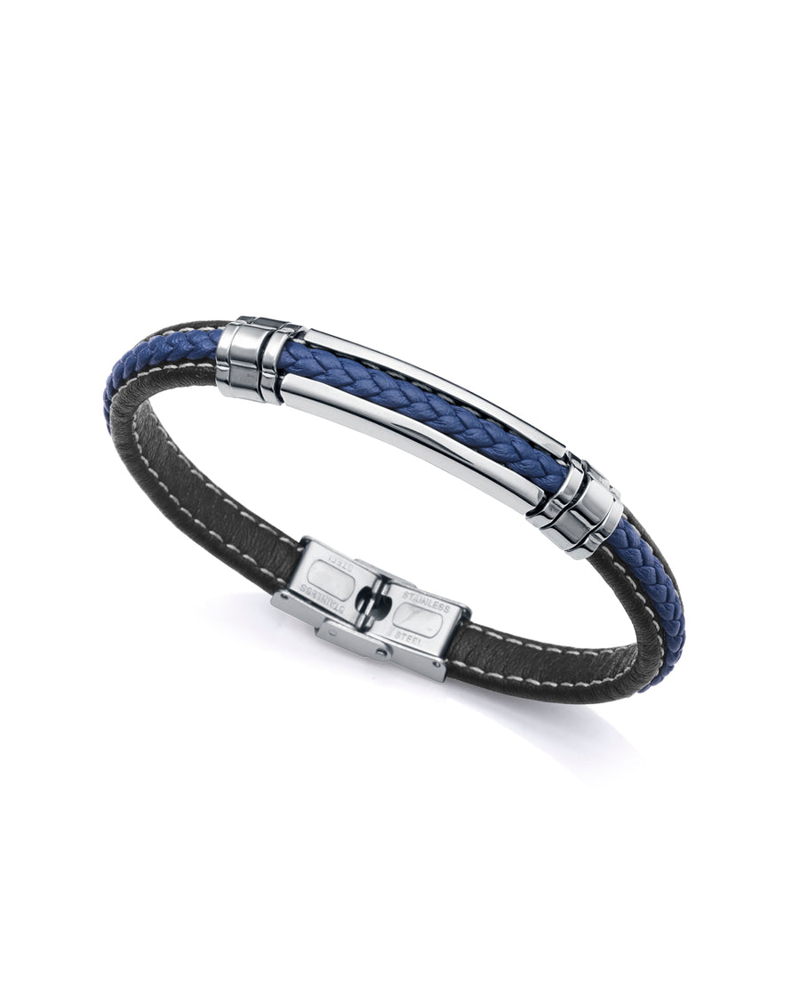 Puls Acero Y Piel Negra Y Azul Sr Fn