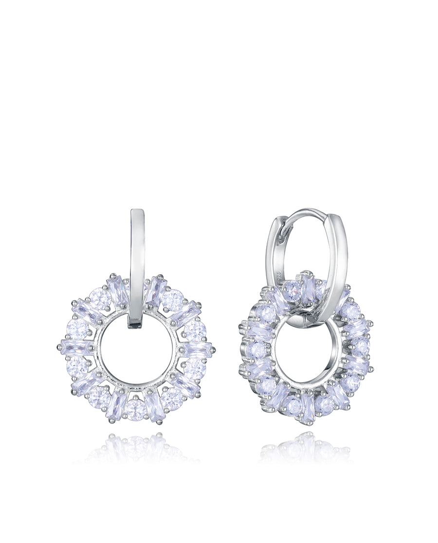 Sterling Silver Hoop Earrings With Rhodium Platin