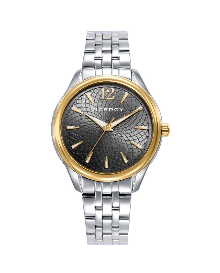Reloj Acero Ip Dorado Brazalete Sra Va