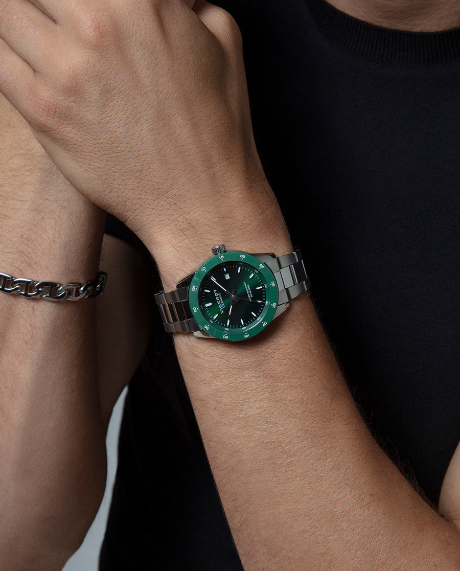 Reloj Acero Y Ceramica Brazalete Sr Va