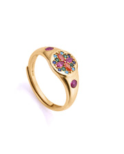Anillo Plata De Ley Baño Oro Circ Sra Jewels