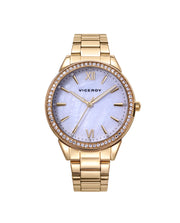 Reloj Acero Ip Dorado Brazalete Sra Va