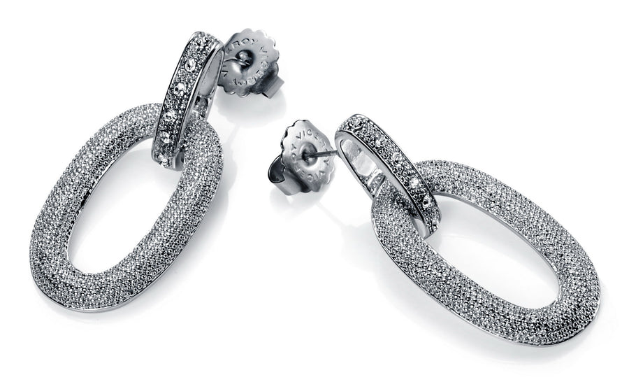 Pendientes Rodio Sintético Y Cristal Sra Fashion
