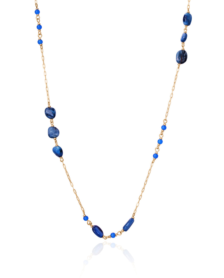 Collar Acero Ip Dorado Piedras Sra Fn