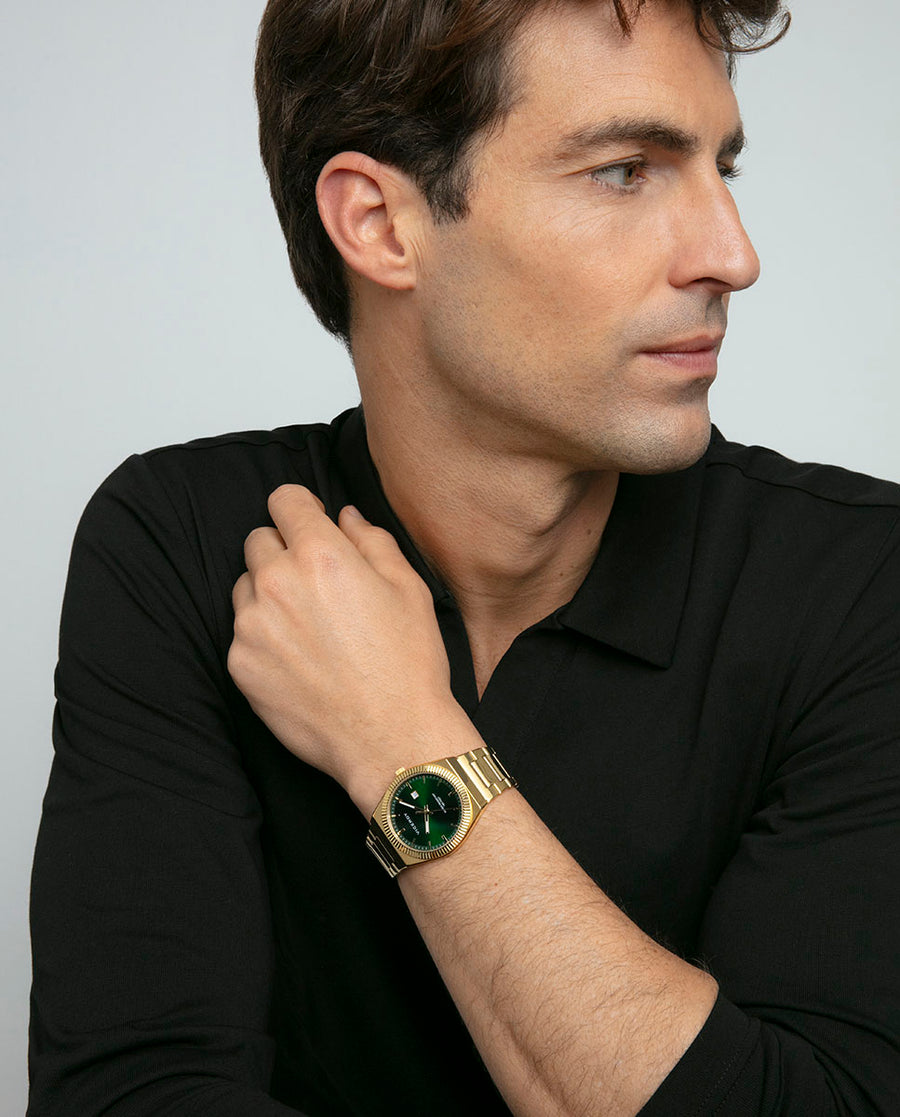 Reloj Acero Ip Dorado Brazalete Sr Va