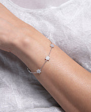 Sterling Silver Bracelet With Rhodium Plating And