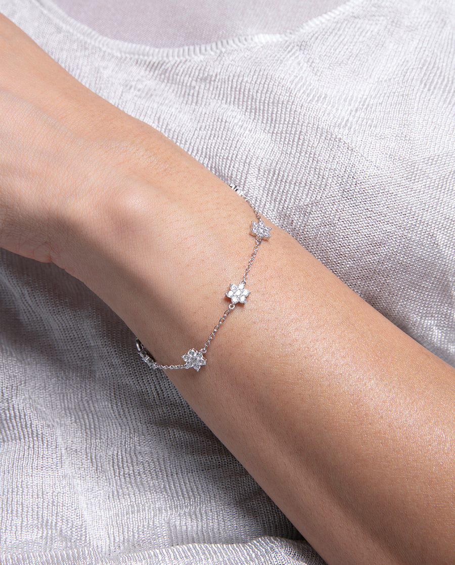 Sterling Silver Bracelet With Rhodium Plating And