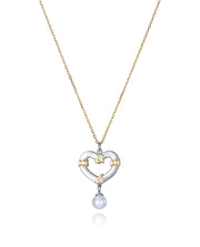 Sterling Silver Necklace With Gold Plating, Heart