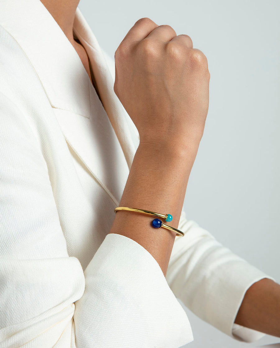 Puls Acero Ip Dorado Piedra Nat Sra Fashion