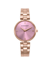 Reloj Acero Ip Rosa Brazalete Sra Va