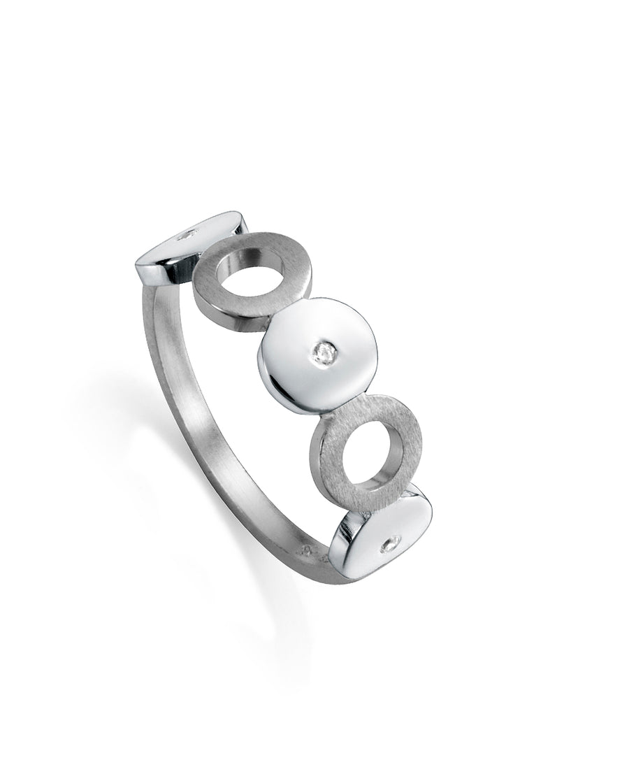 Anillo Plata Ley Discos Y Circonita Sra Jewl