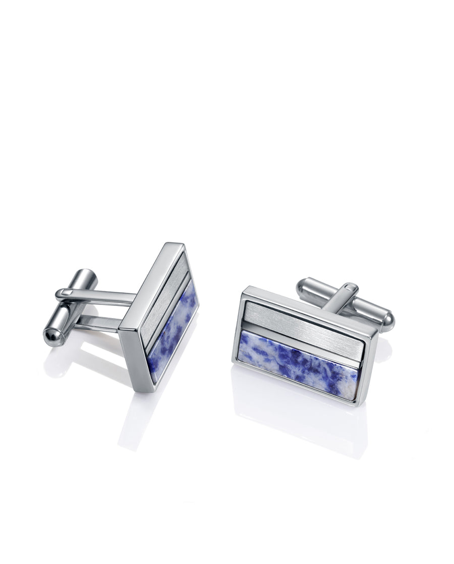 Gemelos Acero Cuadrados Con Piedra Sr Fashion