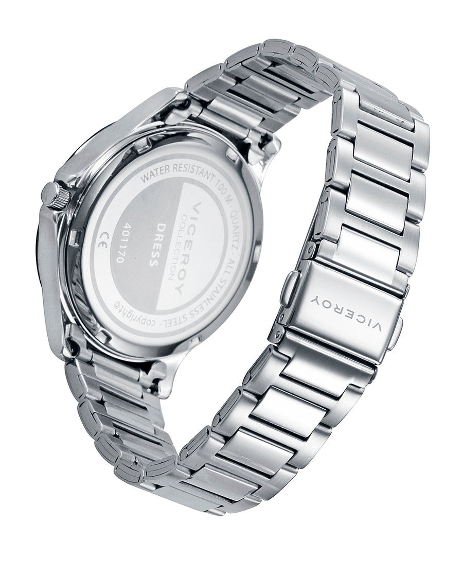 Reloj Acero Ip Azul Brazalete Sra Va
