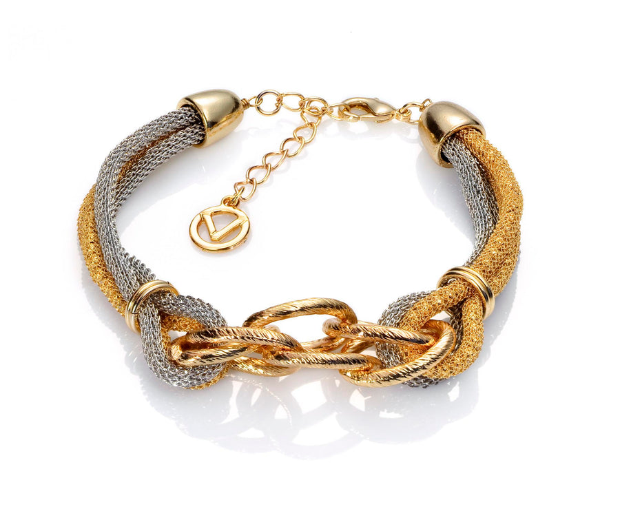 Pulsera Chapado Dorado Bi-color Sra Fashion