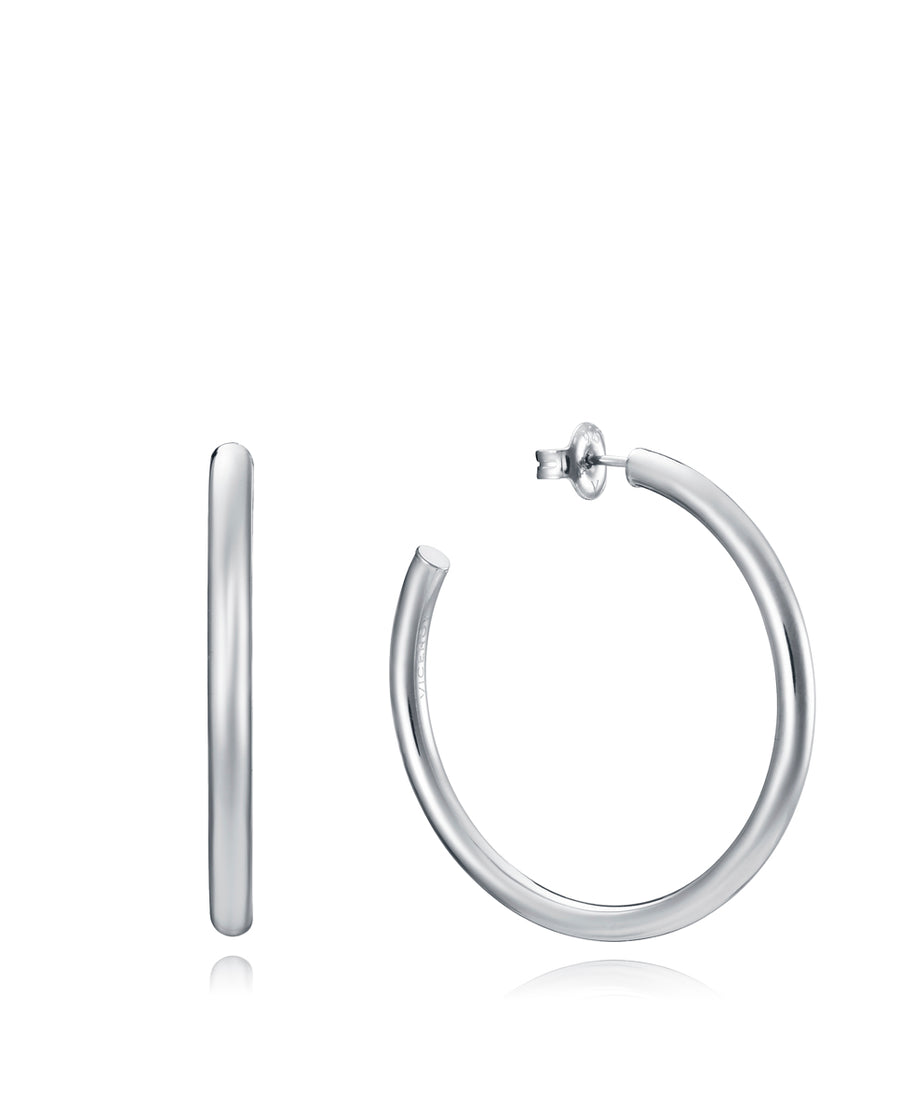 Pnd Sterling Silver Hoop Type: 40 X 3mm Ms Jwls