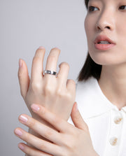 Steel Spinning Ring With White Cz: Size 12 Lady Fn