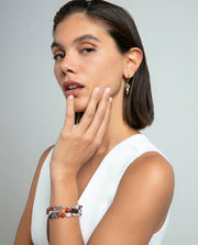 Pend Acero Ip Dorado Piedras Nat Sra Fashion
