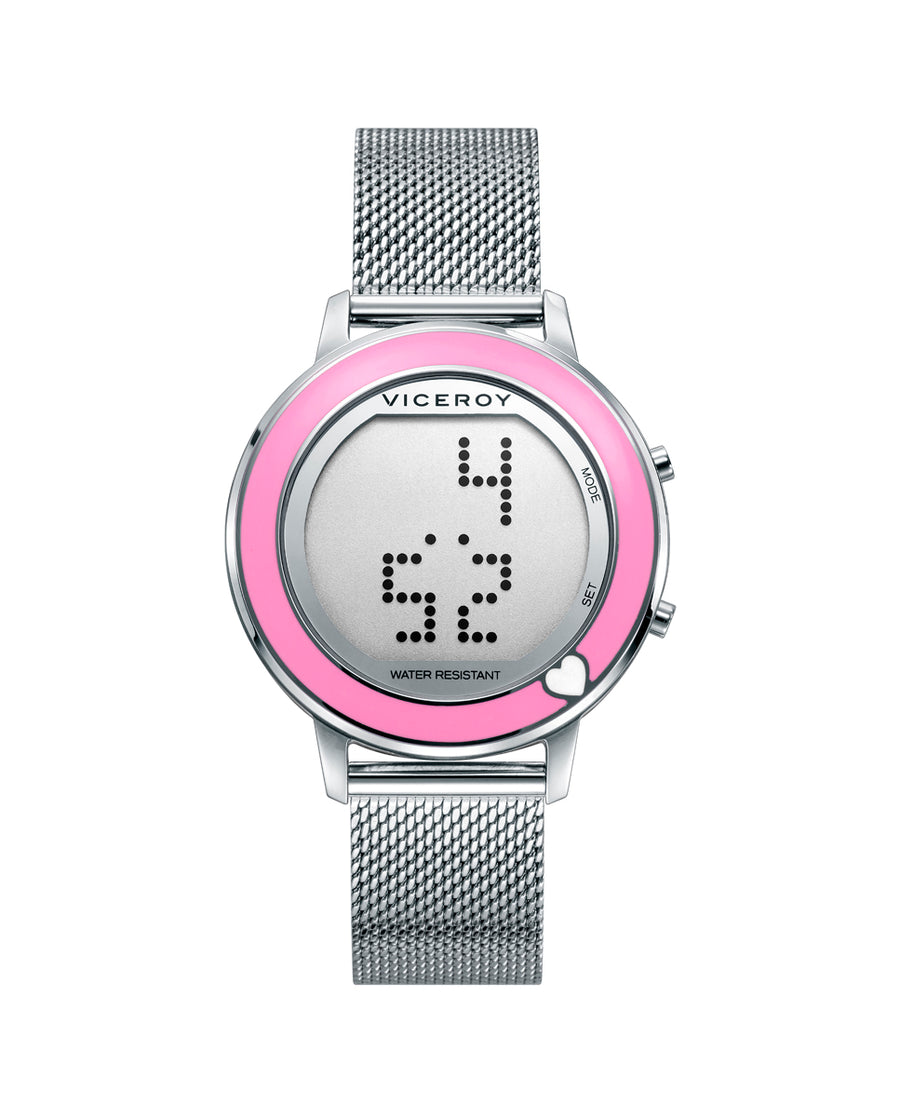 Pack Reloj Digital Acero Brazalete Niña Sweet Va