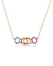 Sterling Silver Necklace With Gold Plating, Multi