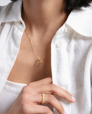 Sterling Silver Necklace With Gold Plating, Heart