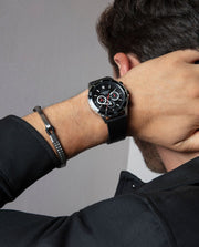Puls Acero Y Piel Negra Sr Fashion