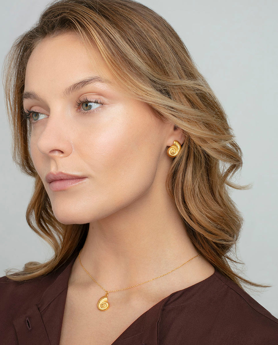 Collar Acero Ip Dorado Caracol Mar Sra Fsn