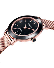 Reloj Acero Ip Rosa Brazalete Sra Va