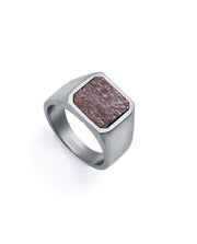 Steel Ring With Natural Stone: Size 20 Man Fashion