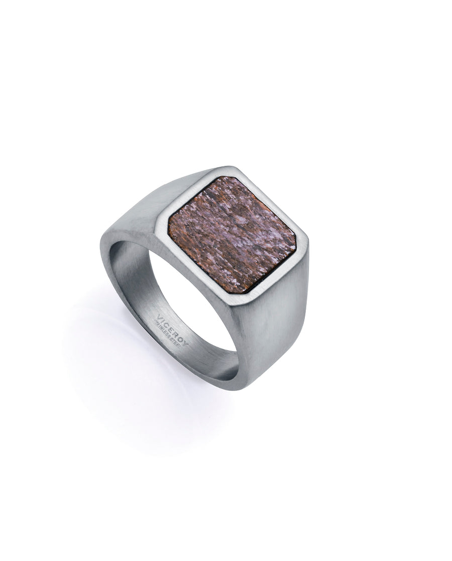 Steel Ring With Natural Stone: Size 20 Man Fashion