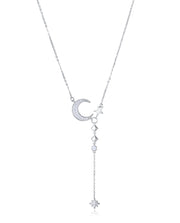 Sterling Silver Necklace Chain With Moon And Star