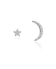 Boucles d'Oreilles Asymétriques Silver Moon Star Sa