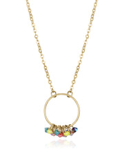 Collier En Acier Ip Or Cristal Couleur Ms Fn