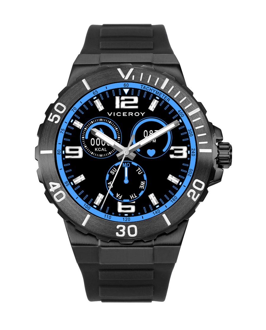 Smart Watch Stainless Stell Ip Gun And Black Stra