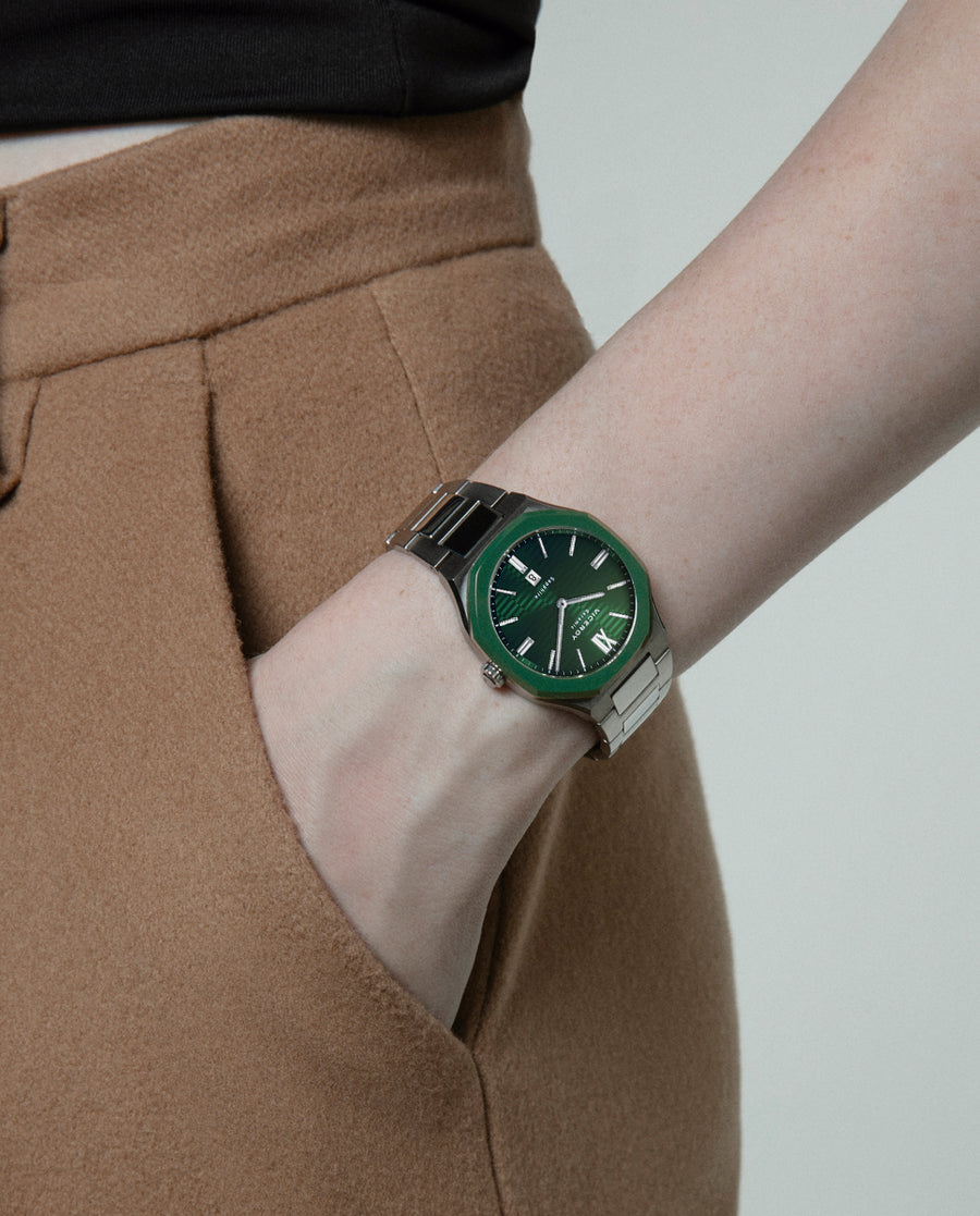 Reloj Acero Y Ceramica Brazalete Sra Va