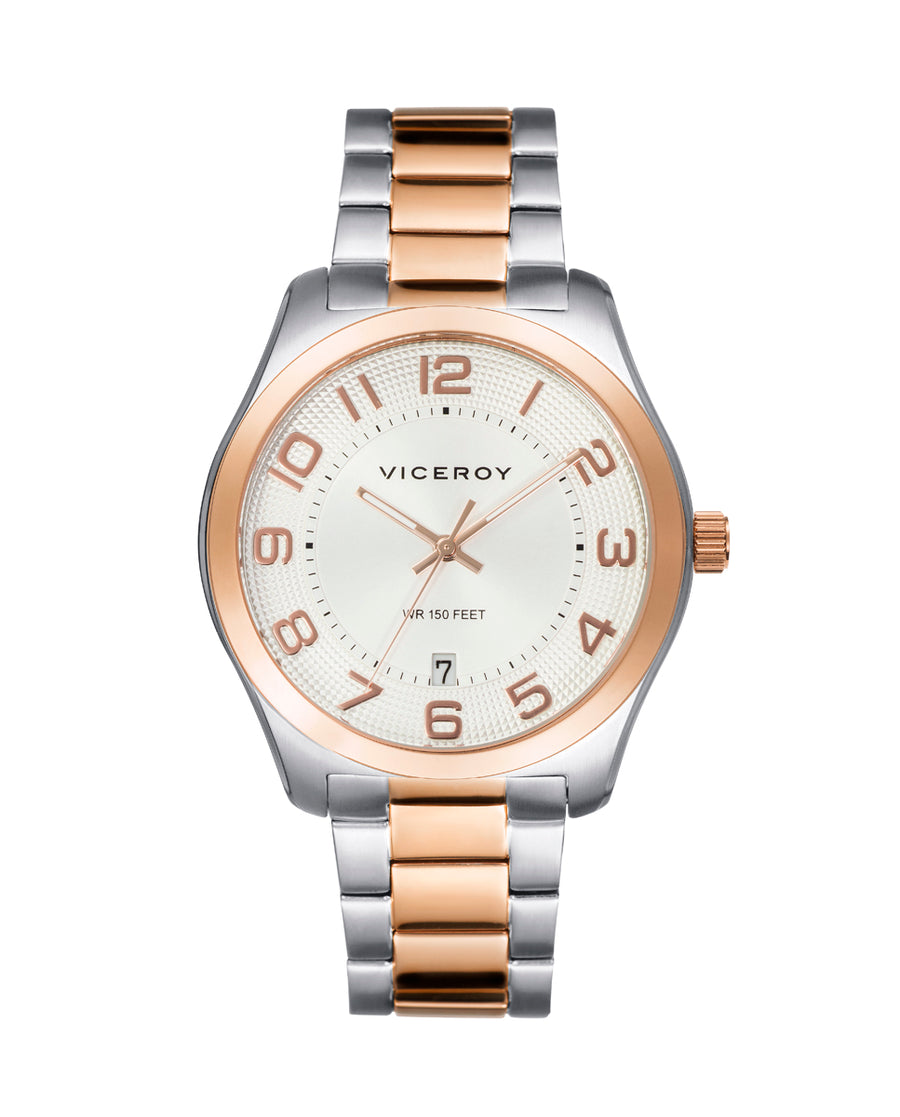 Reloj Acero Ip Rosa Brazalete Sr Va