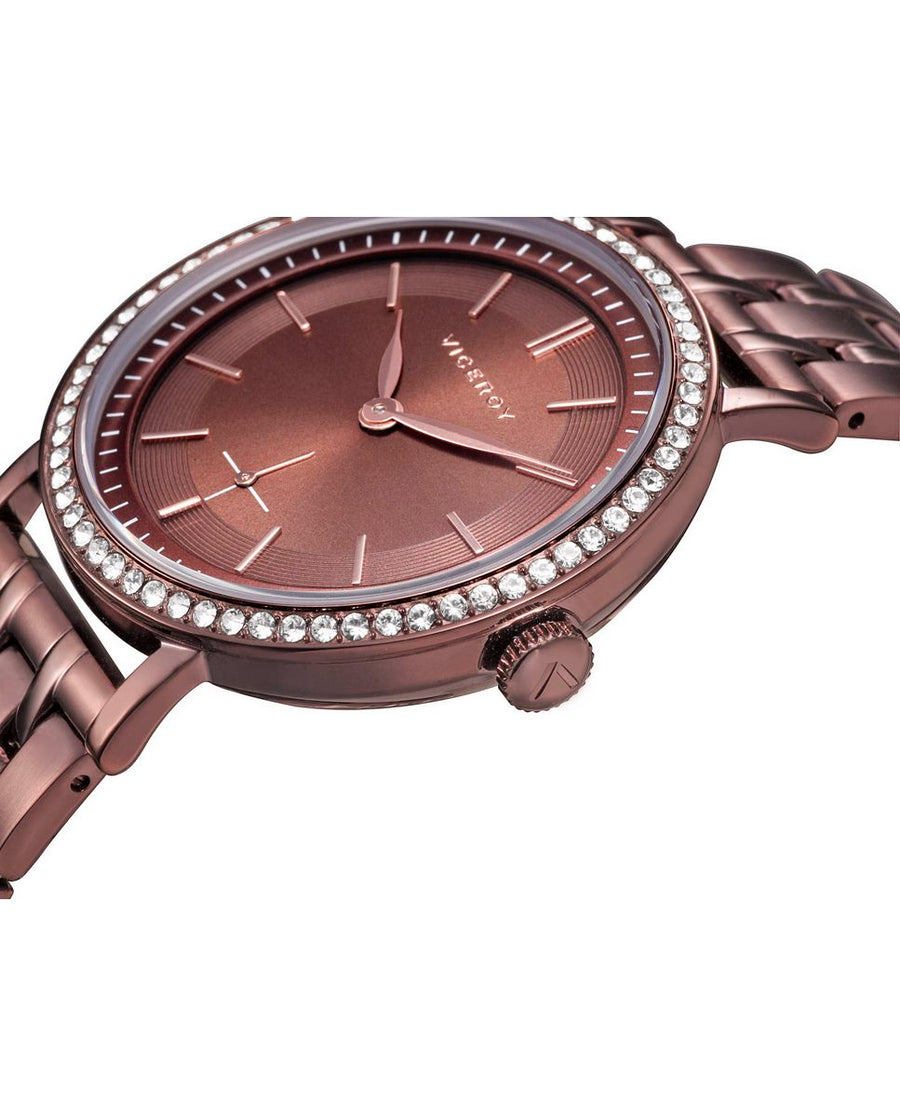 Reloj Acero Ip Marrón Brazalete Sra Chic Va