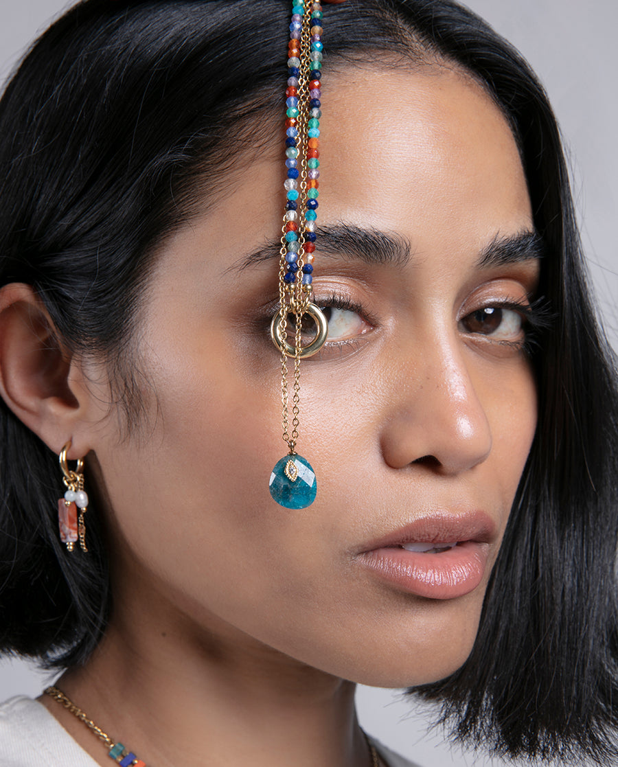 Steel Necklace Ip Gold With Coloured Crystals: Le