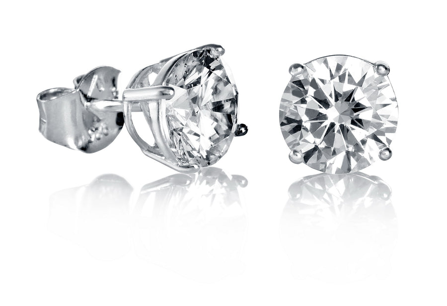 Pendientes Plata Y Circonitas 8mm  Sra Jew Expos
