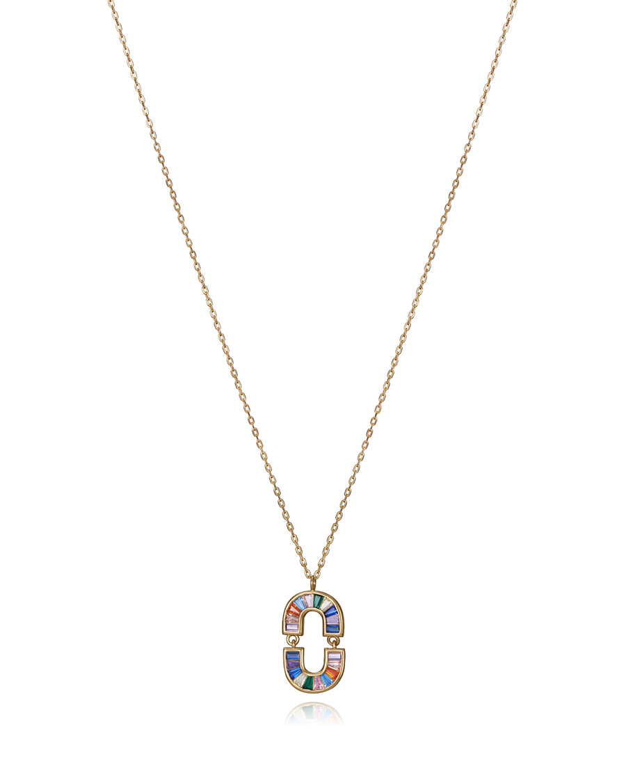 Collier Circ en argent sterling plaqué or Sra Jewels