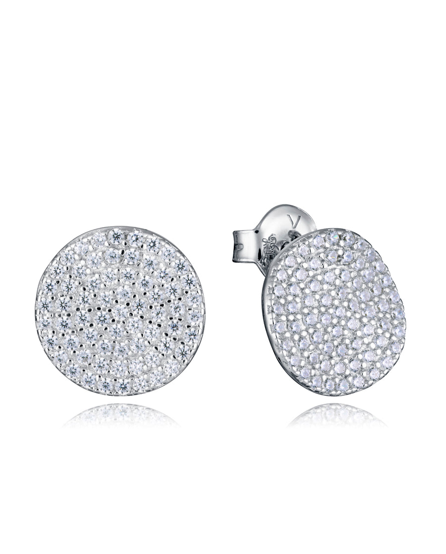 Sterling Silver Earrings With Rhodium Plating Cir