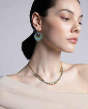 Steel Necklace Ip Gold With Stones: Length 42+3 C