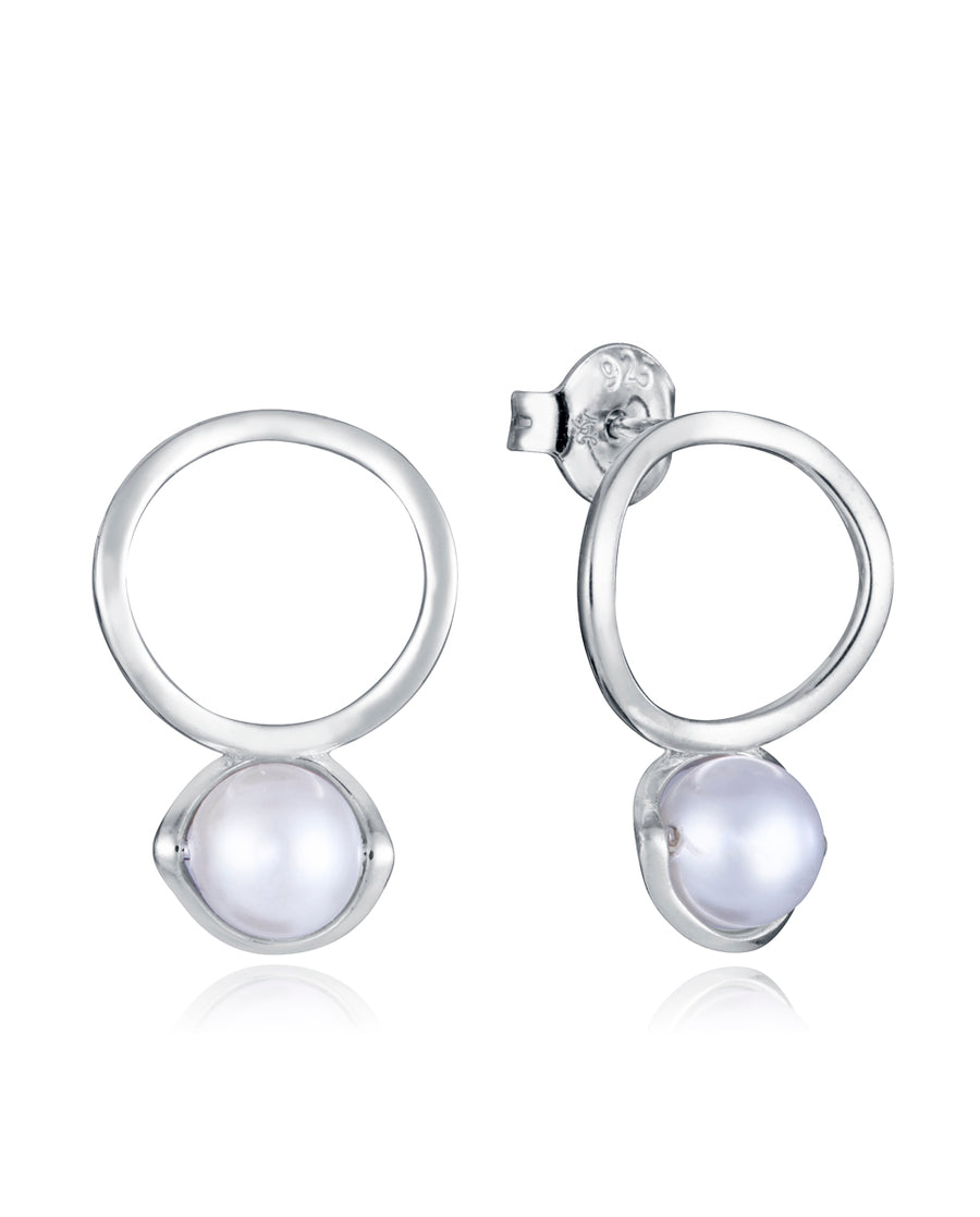 Sterling Silver Earrings With Rhodium Plating Rin