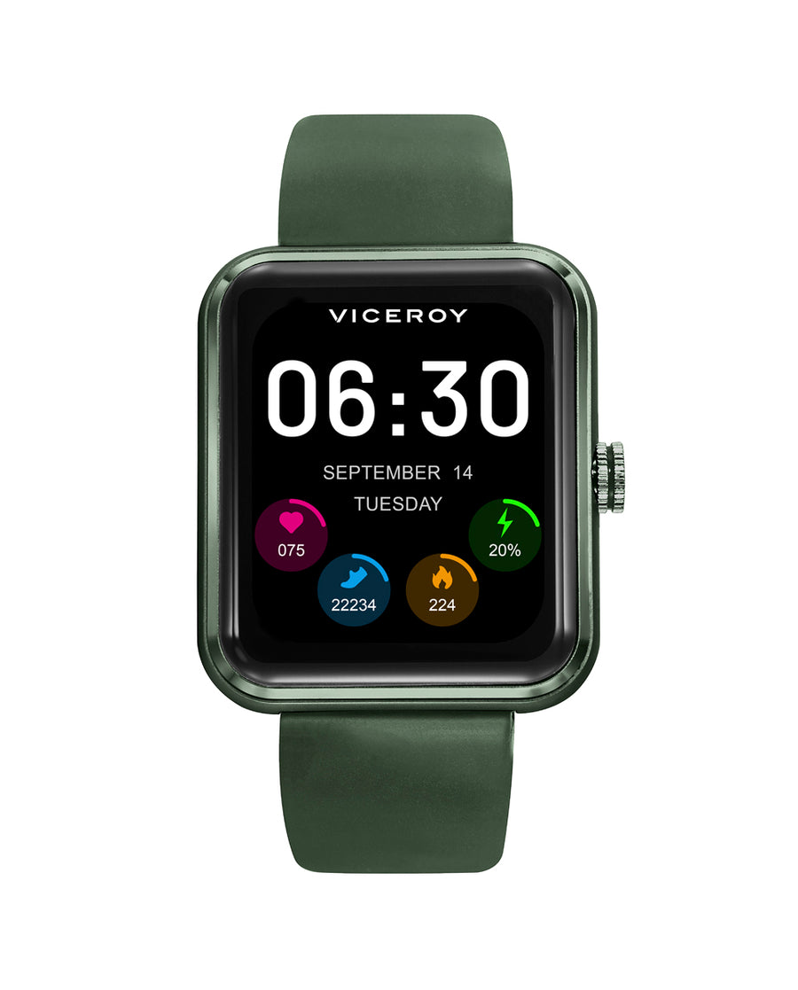 Reloj Smart Aluminio Verde Correa Va