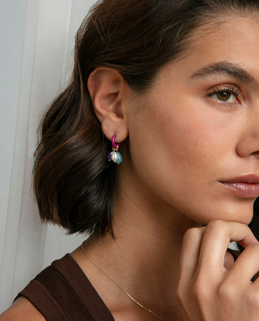 Sterling Silver Earrings With Gold Plating, Ename