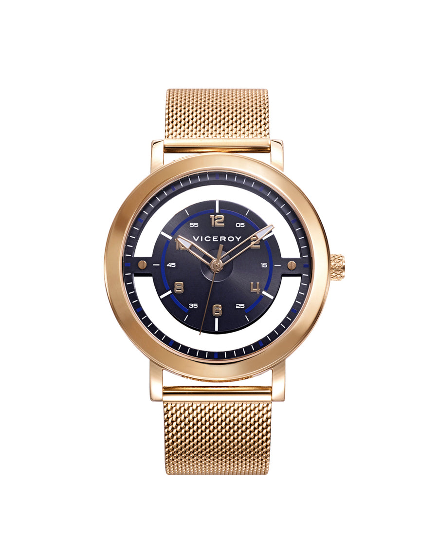 Reloj Acero Ip Dorado Brazalete Sr Va