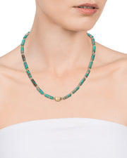 Collar Acero Ip Dorado Piedras Sra Fn