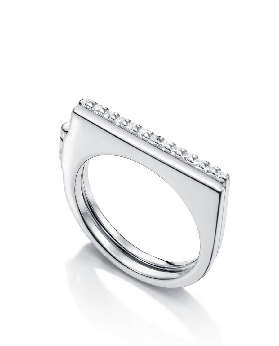Anillo Plata De Ley Doble Con Cz Sra Jewels
